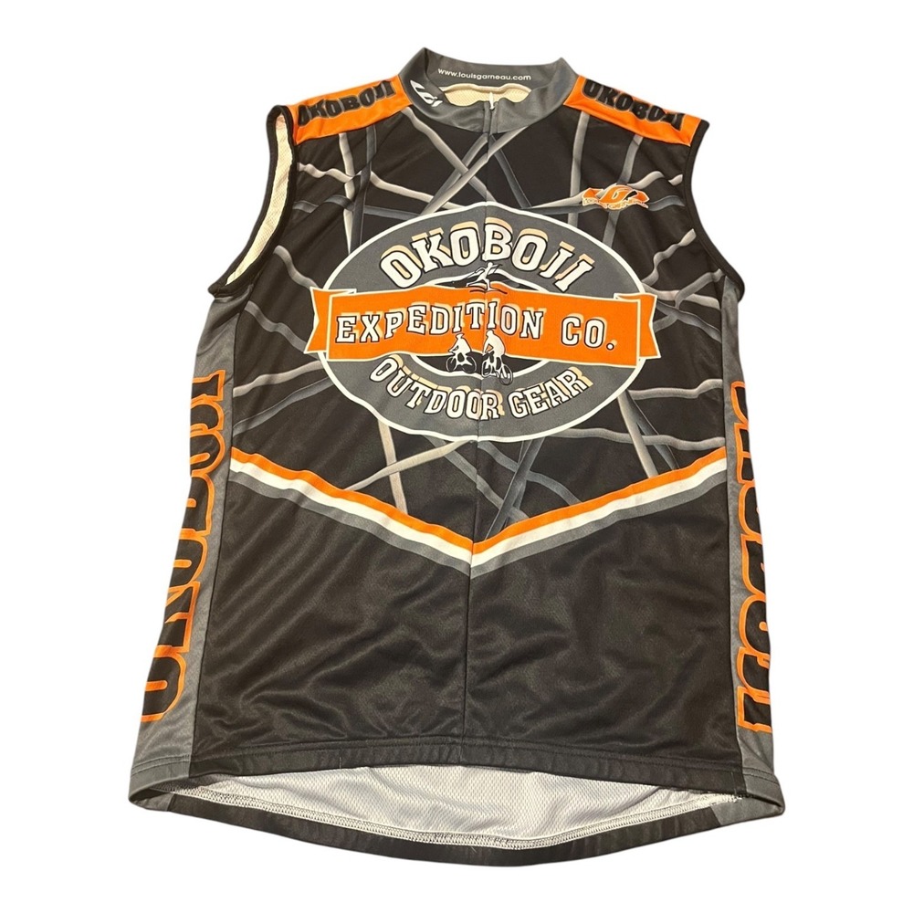Louis Garneau Activewear Top Women's Black Orange Gray Cycling Jersey Tank